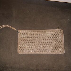 Studded Tan Clutch